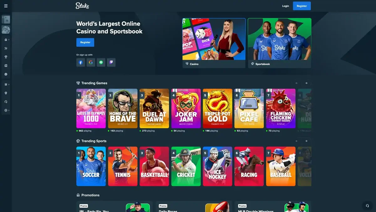 Desktop view of Stake